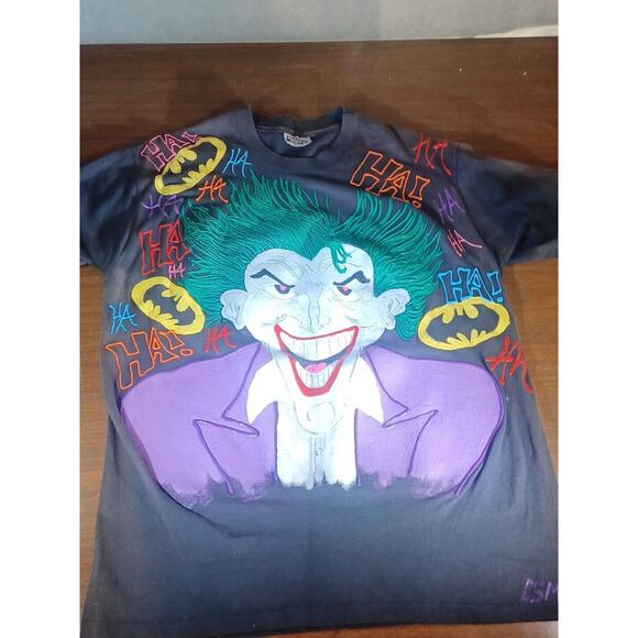 JOKER TEE SHIRT RARE VINTAGE SINGLE STICH MADE IN USA SIGNED BY ARTIST - Picture 14 of 16